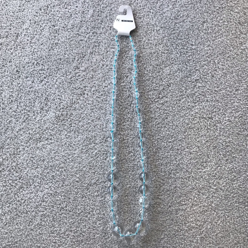 Blue Corded Lucite Necklace